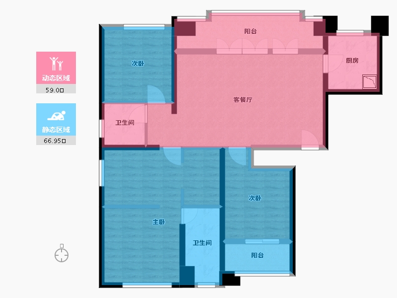 福建省-厦门市-水晶湖郡C户型139㎡-111.20-户型库-动静分区