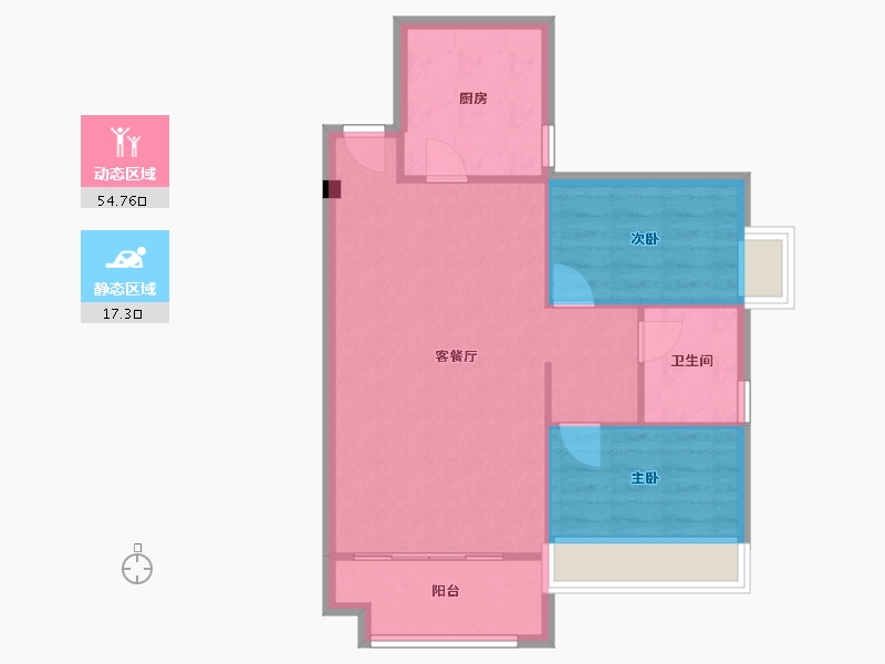 福建省-厦门市-夏商新纪元7号楼82m²-65.60-户型库-动静分区