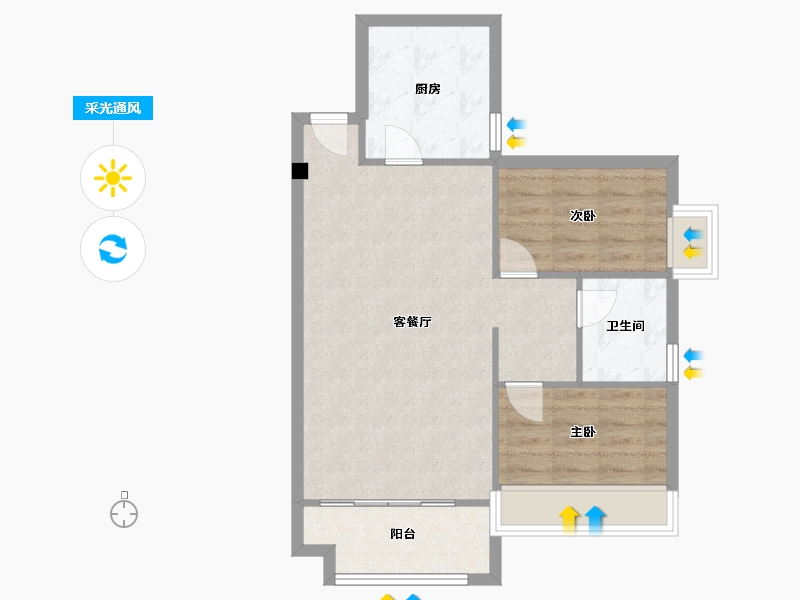 福建省-厦门市-夏商新纪元7号楼82m²-65.60-户型库-采光通风