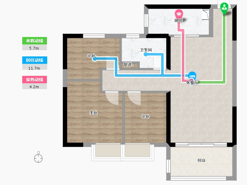 福建省-厦门市-恒大帝景1１号楼91m²-72.80-户型库-动静线