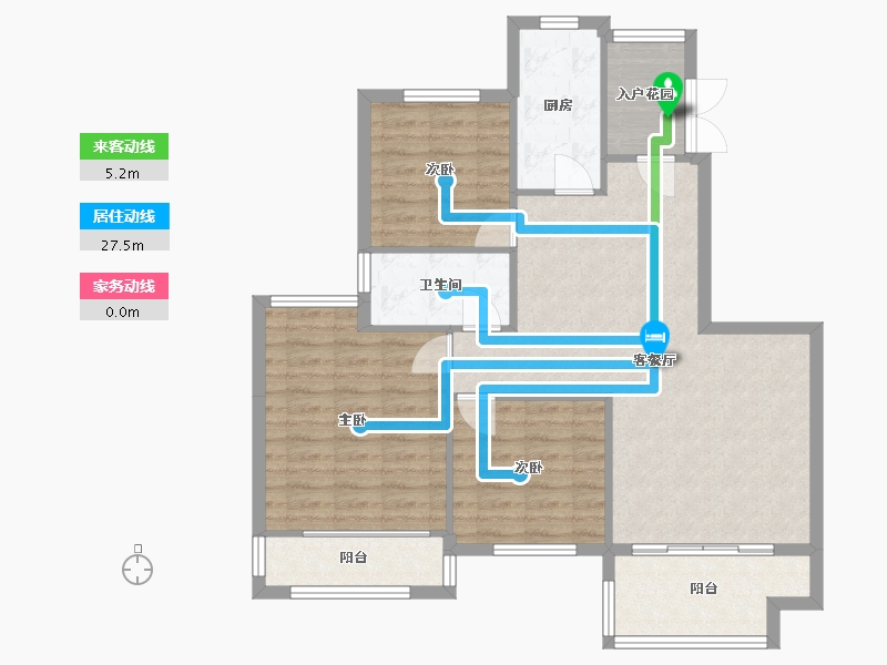 福建省-厦门市-恒大帝景1３号楼,1５号楼　119m²-92.37-户型库-动静线