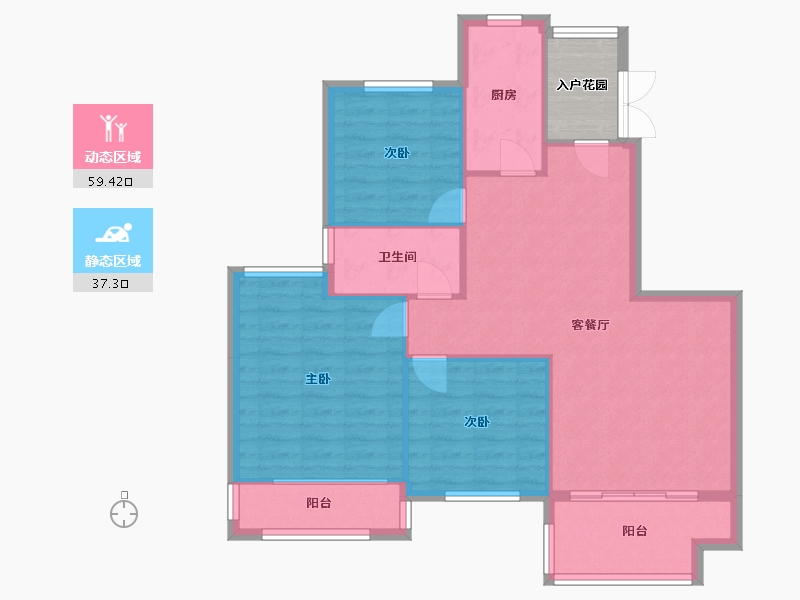 福建省-厦门市-恒大帝景1３号楼,1５号楼　119m²-92.37-户型库-动静分区