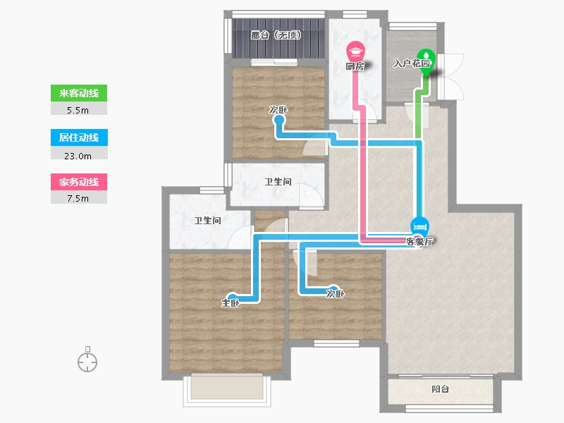 福建省-厦门市-恒大帝景1３号楼,1５号楼119m²-96.36-户型库-动静线