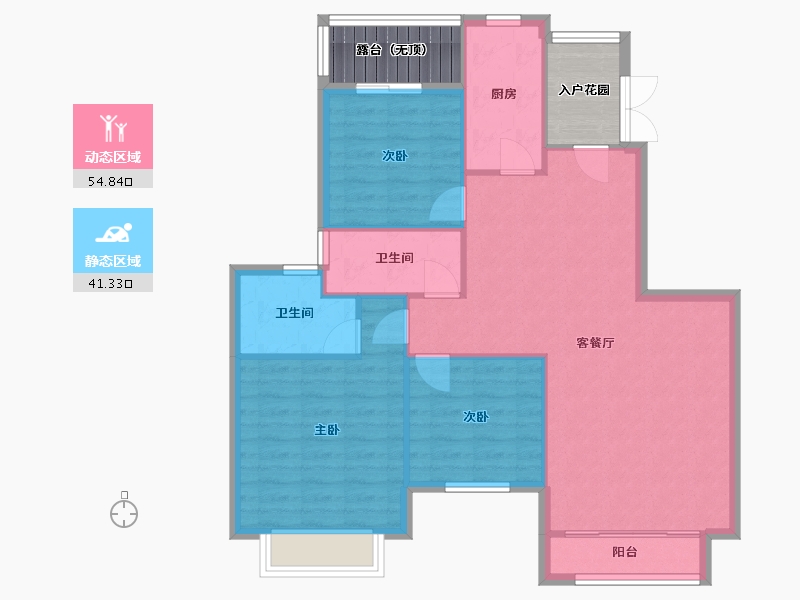 福建省-厦门市-恒大帝景1３号楼,1５号楼119m²-96.36-户型库-动静分区