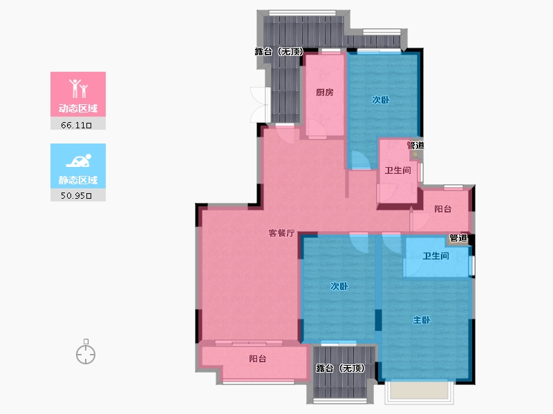 福建省-厦门市-恒大帝景1３号楼,1５号楼145m²-121.03-户型库-动静分区