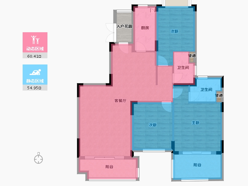 福建省-厦门市-恒大帝景1３号楼,1５号楼129m-107.02-户型库-动静分区