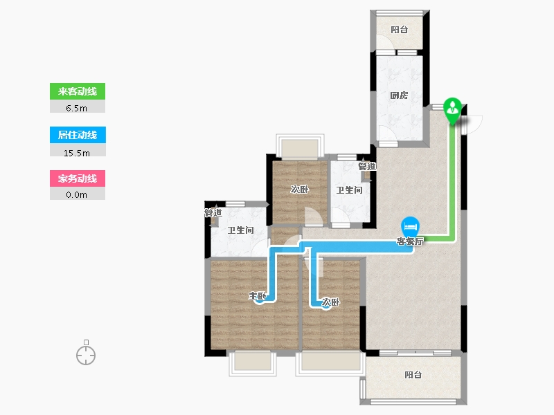 福建省-厦门市-恒大帝景11号楼,12号楼124m²-96.07-户型库-动静线