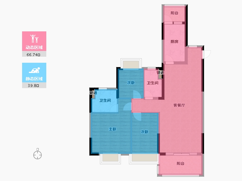 福建省-厦门市-恒大帝景11号楼,12号楼124m²-96.07-户型库-动静分区