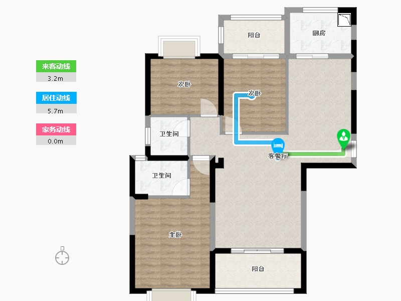 福建省-厦门市-嘉和豪庭1号楼,2号楼127m²-101.60-户型库-动静线