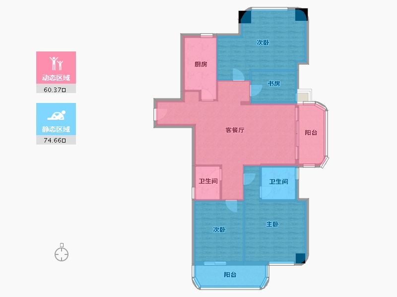 福建省-厦门市-住宅水晶地铁公元4　152m²-121.60-户型库-动静分区