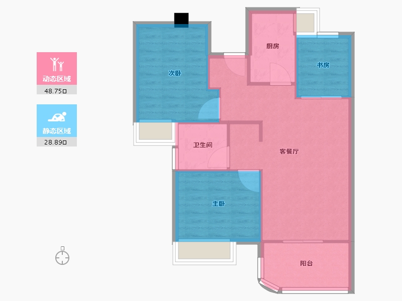 福建省-厦门市-住宅水晶地铁公元4,3,2,188m²-70.40-户型库-动静分区