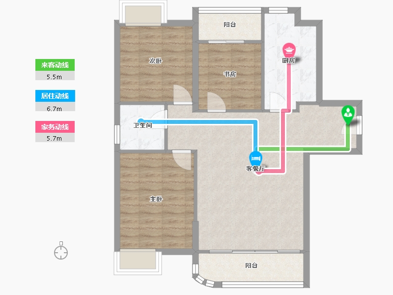 福建省-厦门市-住宅水晶地铁公元4　101m²-80.80-户型库-动静线