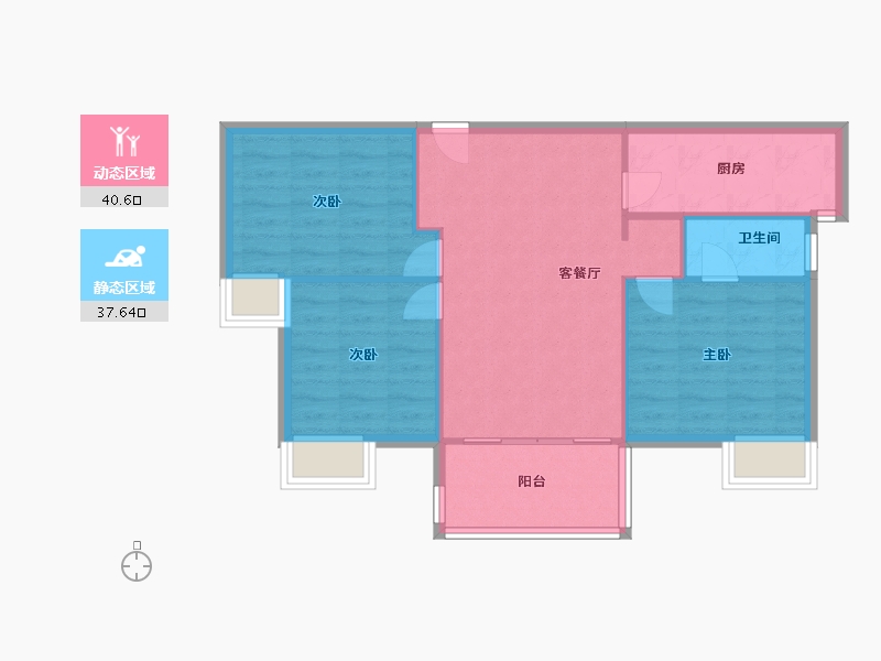 福建省-厦门市-阳光城文澜府1号楼,6号楼89m²-71.20-户型库-动静分区