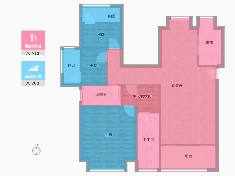 福建省-厦门市-中交和美新城（二期三期）125m²-96.70-户型库-动静分区