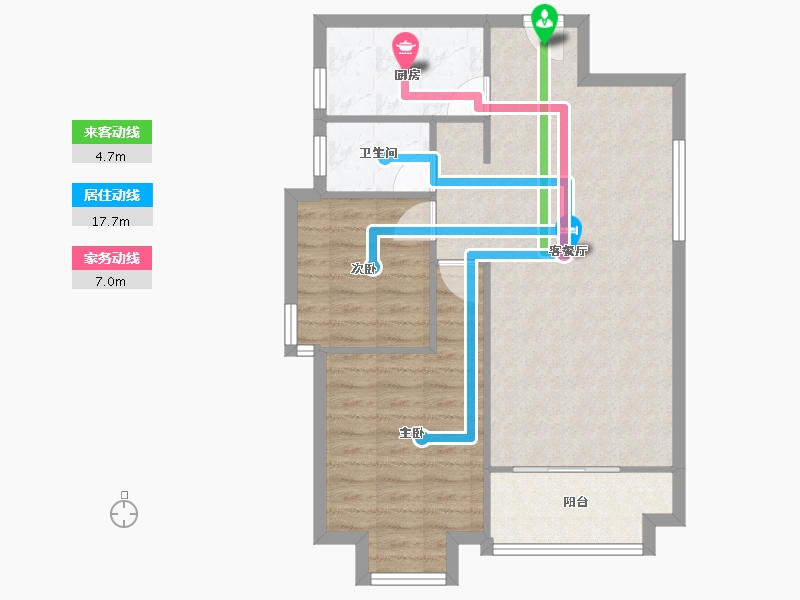 福建省-厦门市-中央公园城8号楼91m²-72.80-户型库-动静线