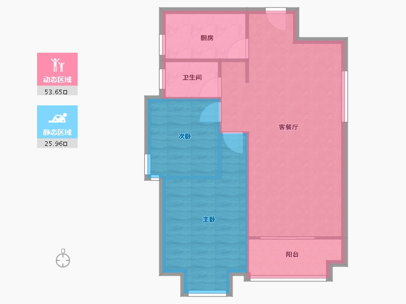 福建省-厦门市-中央公园城8号楼91m²-72.80-户型库-动静分区