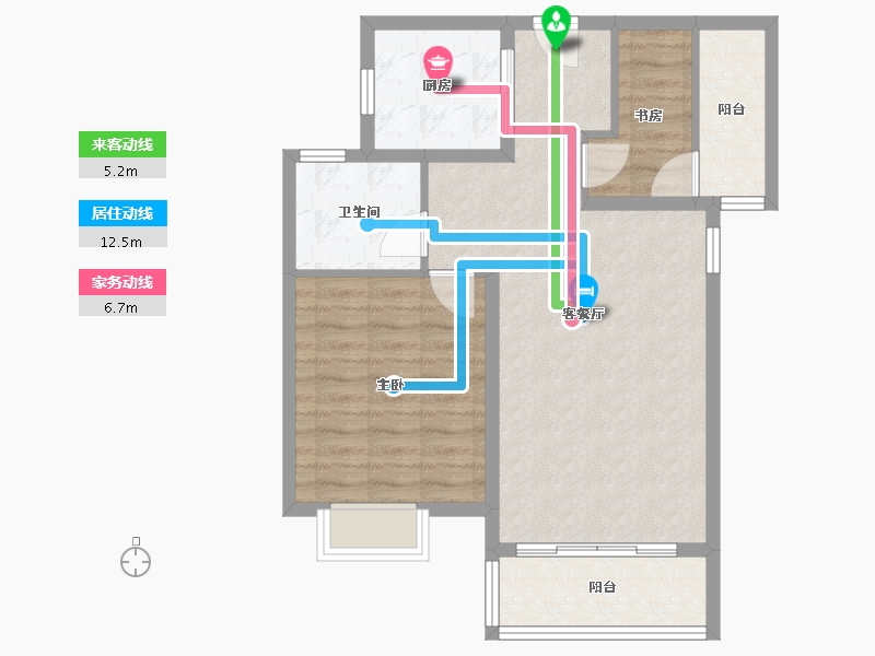 福建省-厦门市-中交和美新城（二期三期）19号楼80m²-72.00-户型库-动静线