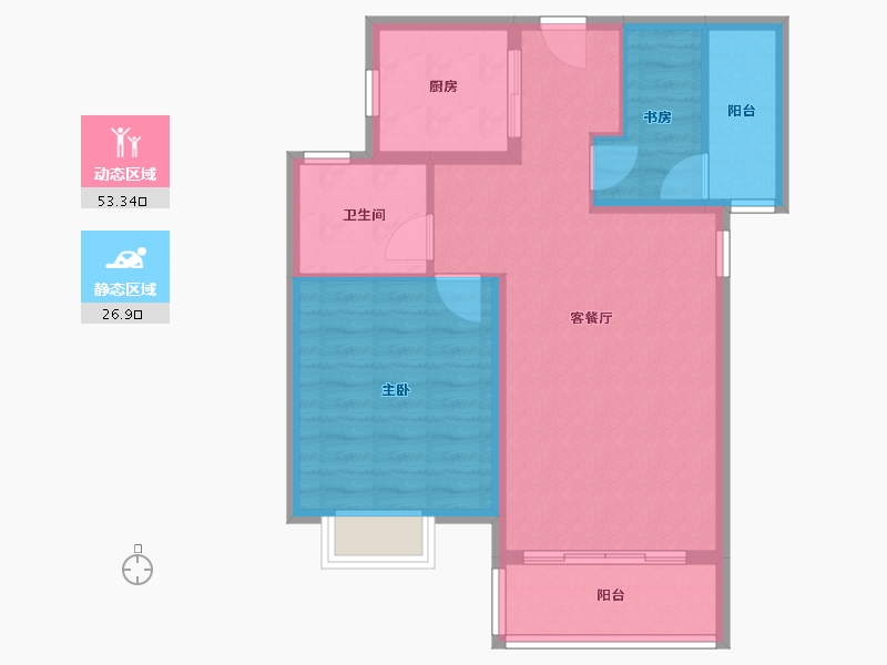 福建省-厦门市-中交和美新城（二期三期）19号楼80m²-72.00-户型库-动静分区