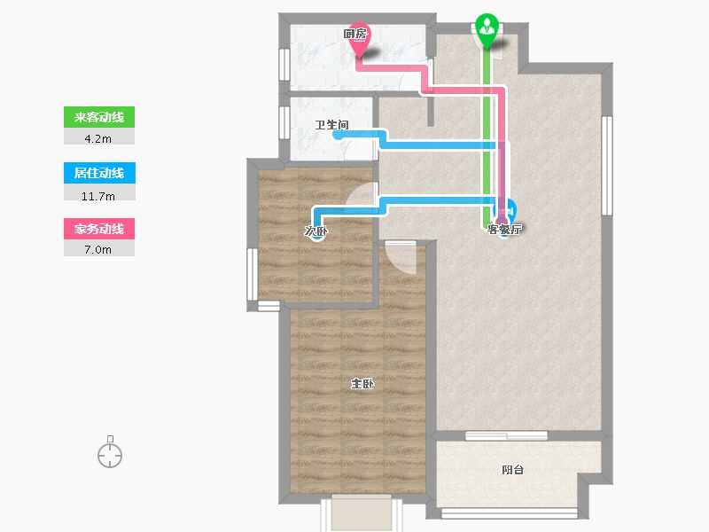 福建省-厦门市-中央公园城91m²-72.80-户型库-动静线