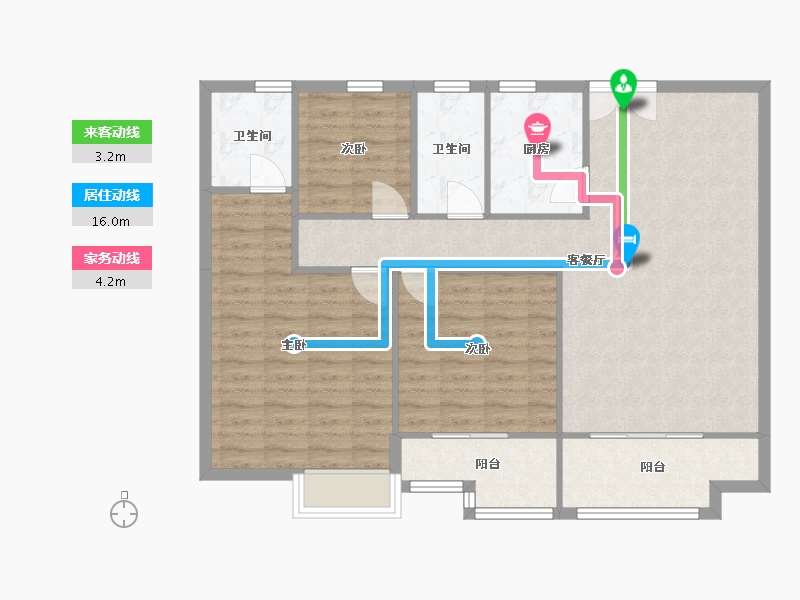 福建省-厦门市-住宅莲花首岸合院1号楼,2号楼127m²-99.48-户型库-动静线