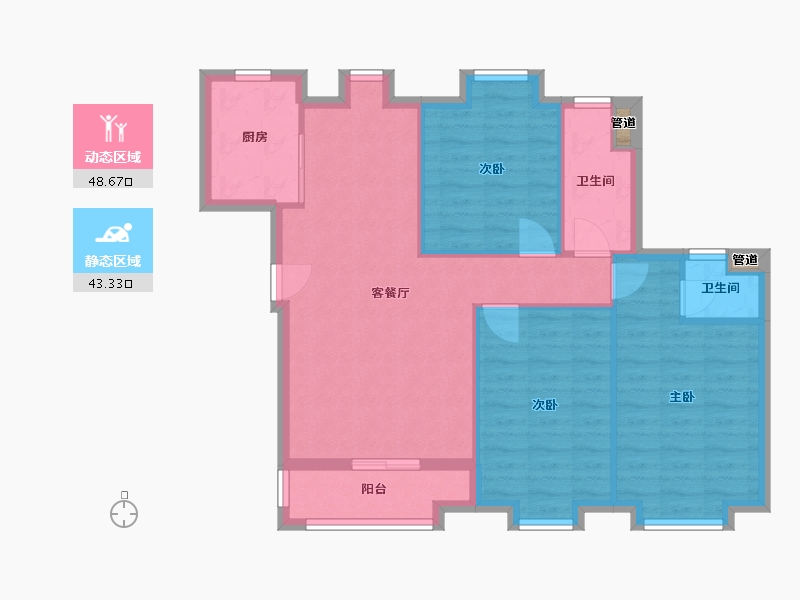 福建省-厦门市-住宅莲花新城2地块A号楼116m²-83.56-户型库-动静分区