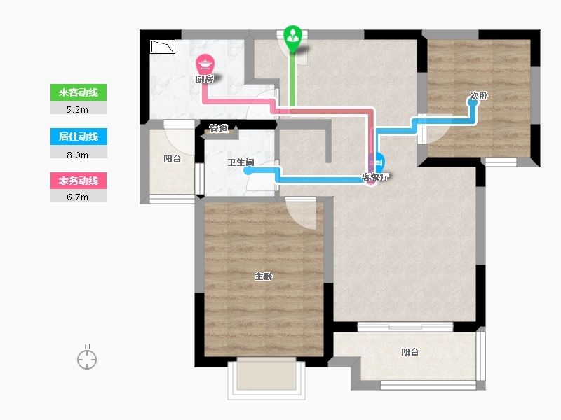 福建省-厦门市-住宅莲花新城2地块C号楼85m²-63.86-户型库-动静线