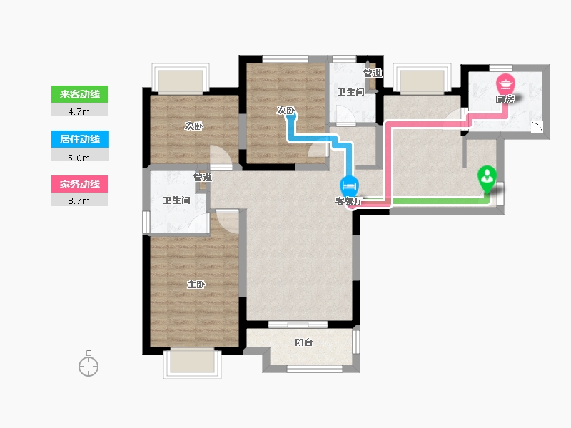 福建省-厦门市-住宅莲花新城2地块C号楼116m²-84.26-户型库-动静线