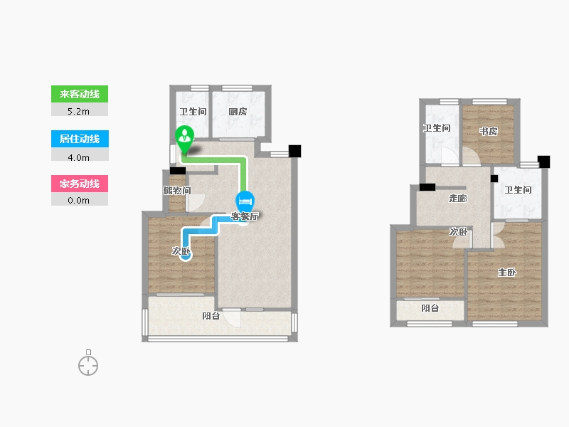 福建省-厦门市-融创东南府9号楼,11号楼,13号楼123m²-97.08-户型库-动静线