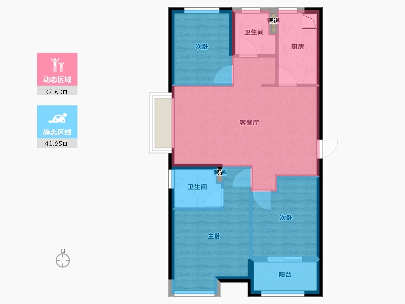 福建省-厦门市-保利和光城悦8号楼89m²-71.20-户型库-动静分区