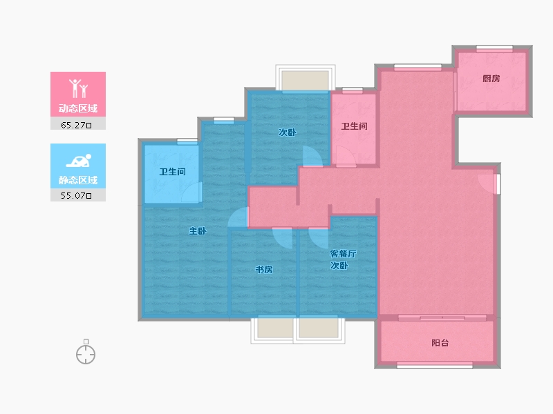 福建省-厦门市-国贸天成　137m²-109.60-户型库-动静分区