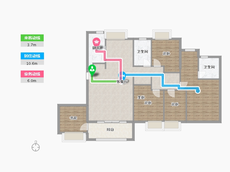 福建省-厦门市-国贸天成156m²-124.80-户型库-动静线