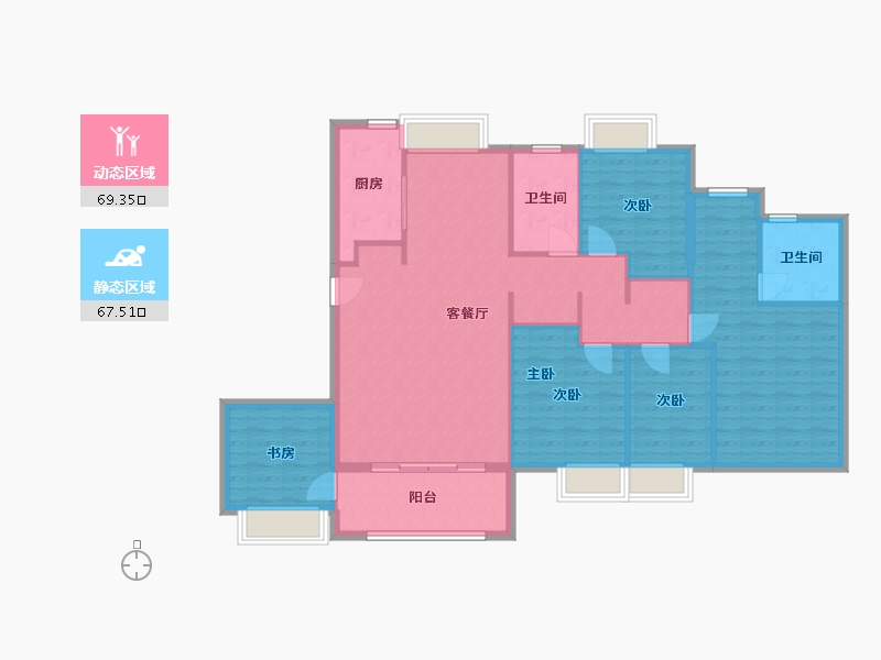 福建省-厦门市-国贸天成156m²-124.80-户型库-动静分区