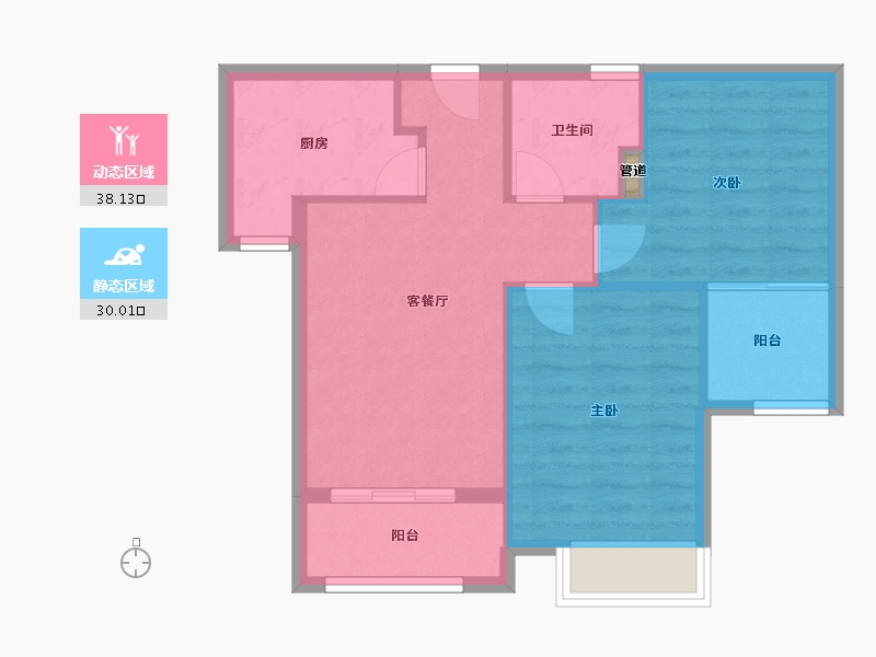 福建省-厦门市-国贸天成77m²-61.60-户型库-动静分区