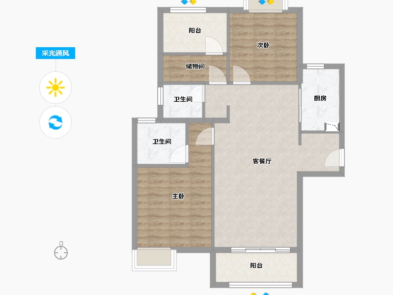 福建省-厦门市-前海湾2,1104m²-83.20-户型库-采光通风