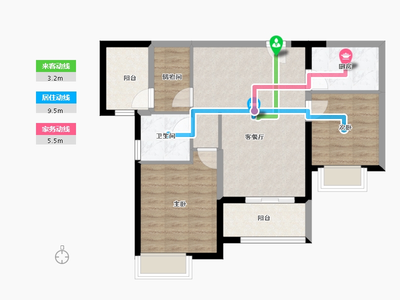 福建省-厦门市-前海湾2,188m²-70.08-户型库-动静线