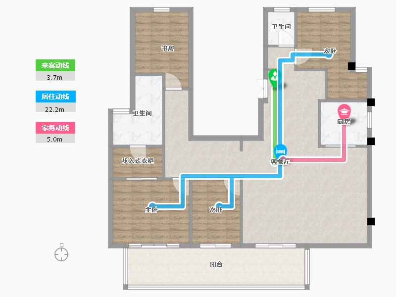 福建省-厦门市-融侨铂樾府　170m²-136.00-户型库-动静线