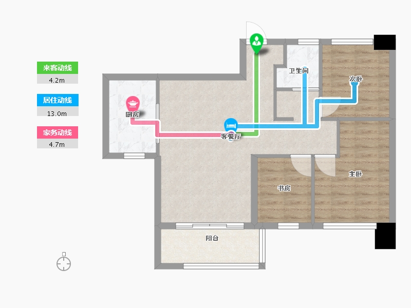 福建省-厦门市-融侨铂樾府　90m²-72.00-户型库-动静线