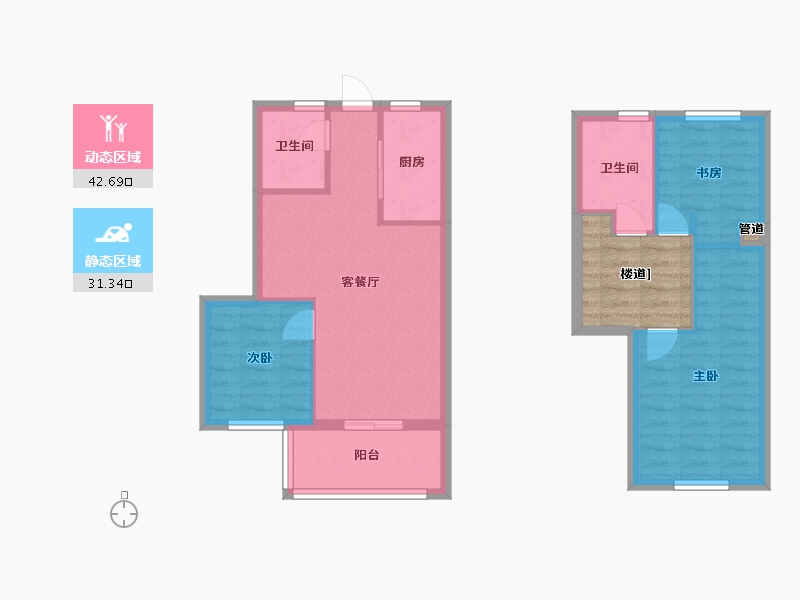 福建省-厦门市-融侨铂樾府　90m²-72.00-户型库-动静分区