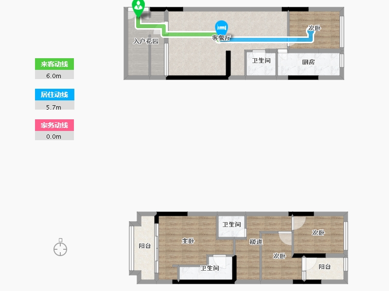 福建省-厦门市-首开万科白鹭郡6号楼,南1-A号楼,南1-B号楼,南1-C号楼108m²-86.40-户型库-动静线