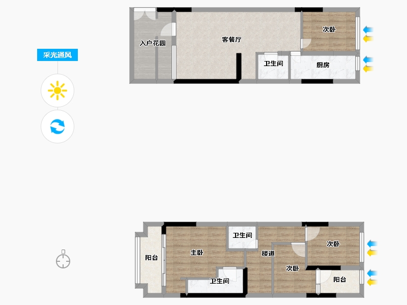 福建省-厦门市-首开万科白鹭郡6号楼,南1-A号楼,南1-B号楼,南1-C号楼108m²-86.40-户型库-采光通风