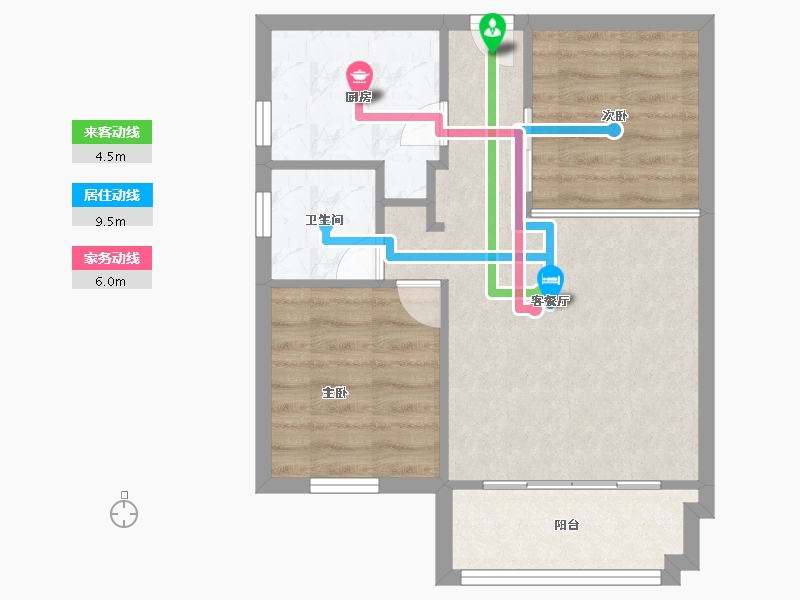 福建省-厦门市-特房莱昂公馆63m²-50.40-户型库-动静线