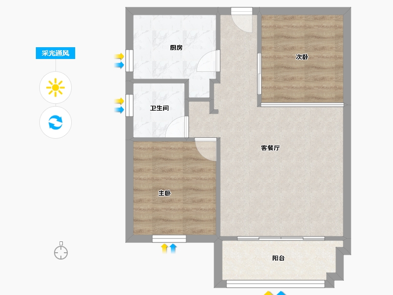 福建省-厦门市-特房莱昂公馆63m²-50.40-户型库-采光通风