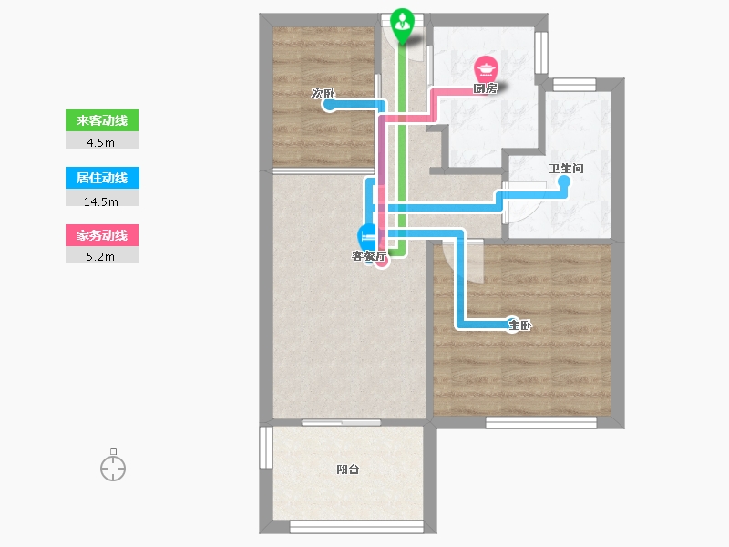 福建省-厦门市-特房莱昂公馆64m²-51.19-户型库-动静线