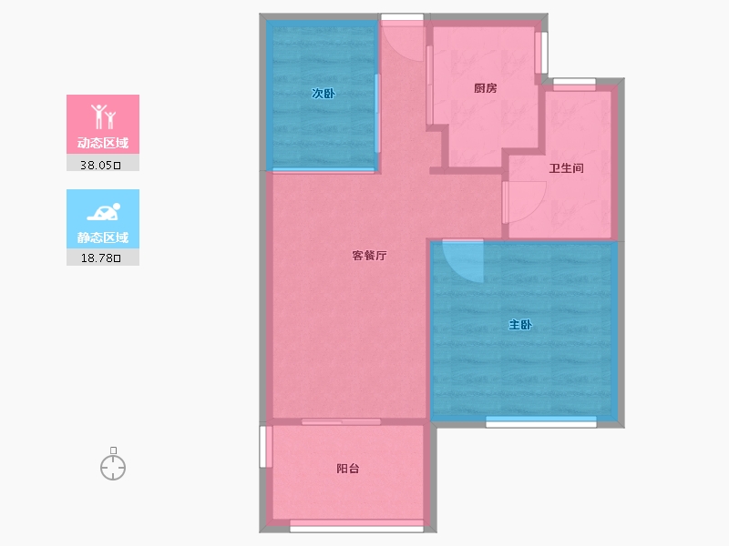 福建省-厦门市-特房莱昂公馆64m²-51.19-户型库-动静分区