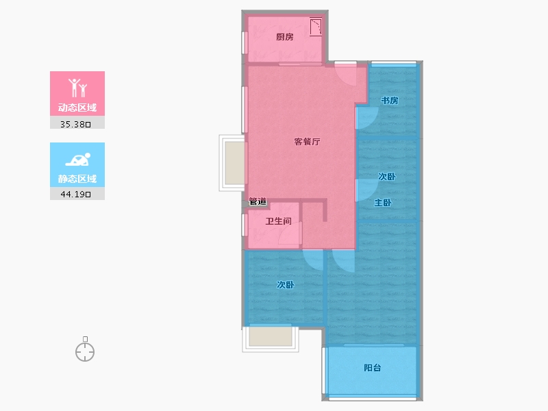 福建省-厦门市-保利壹海里4号楼90m²-71.93-户型库-动静分区