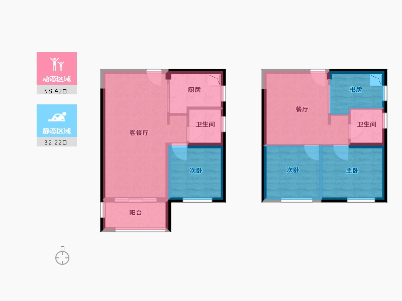 福建省-厦门市-特房莱昂公馆　100m²-84.21-户型库-动静分区