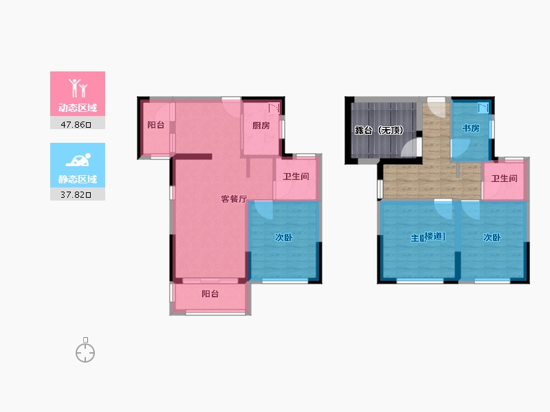 福建省-厦门市-特房莱昂公馆116m²-96.20-户型库-动静分区