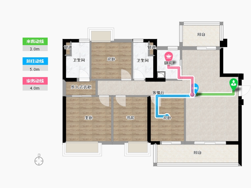 福建省-厦门市-翔安金茂悦　120m²-96.00-户型库-动静线