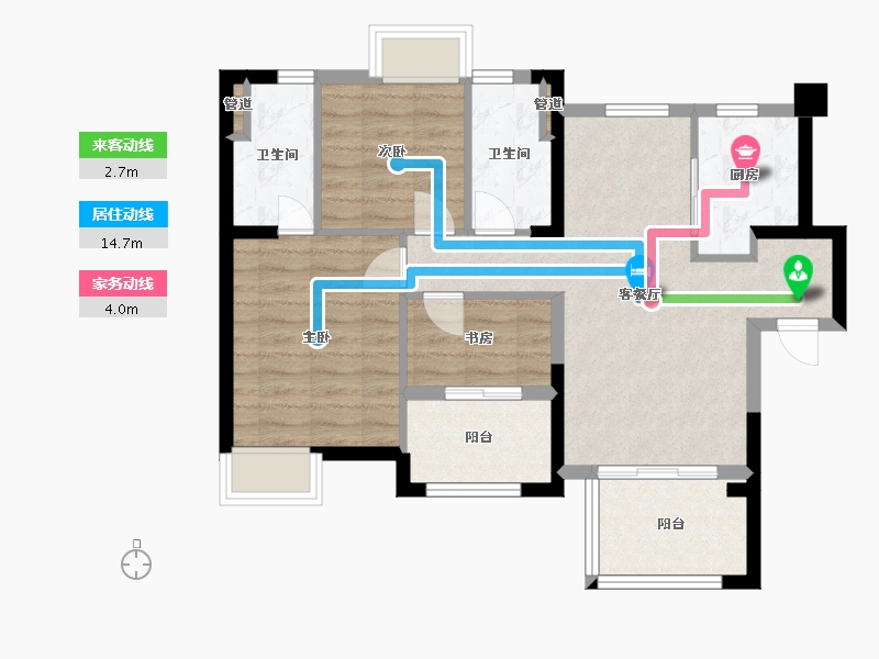 福建省-厦门市-翔安金茂悦2,689m²-71.20-户型库-动静线