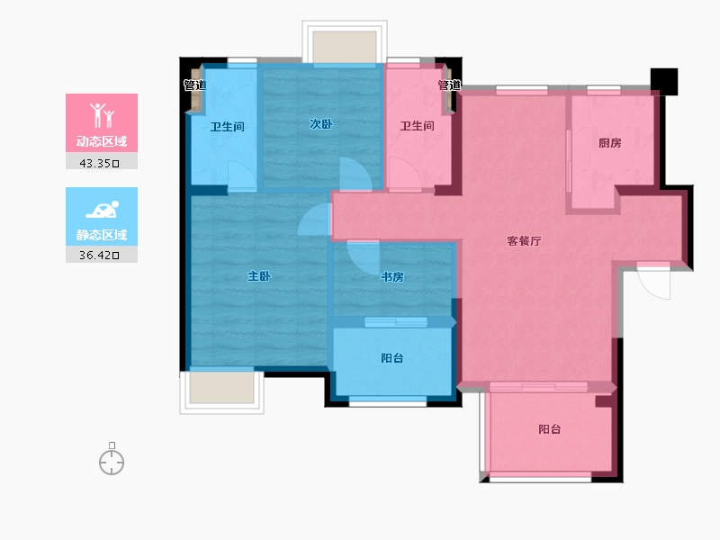 福建省-厦门市-翔安金茂悦2,689m²-71.20-户型库-动静分区